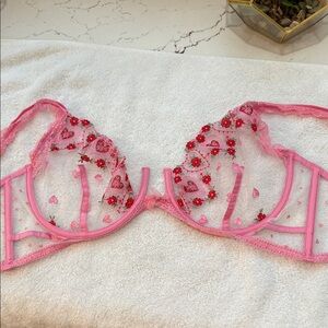 Victoria's Secret Pink Sheer Embroidered Bra